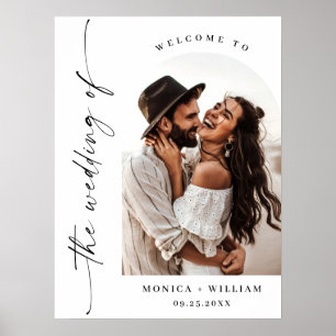 Póster Elegante Boda Minimalista de fotografía de bienven