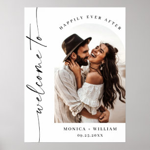 Póster Elegante Boda Minimalista de fotografía de bienven