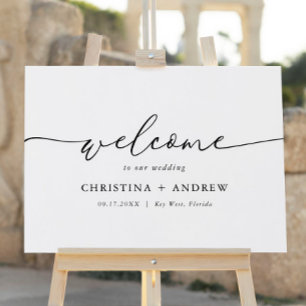 Póster Elegante Boda Minimalista Poster de bienvenida