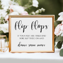Póster Elegante Boda moderno Flip Flop Pies de baile