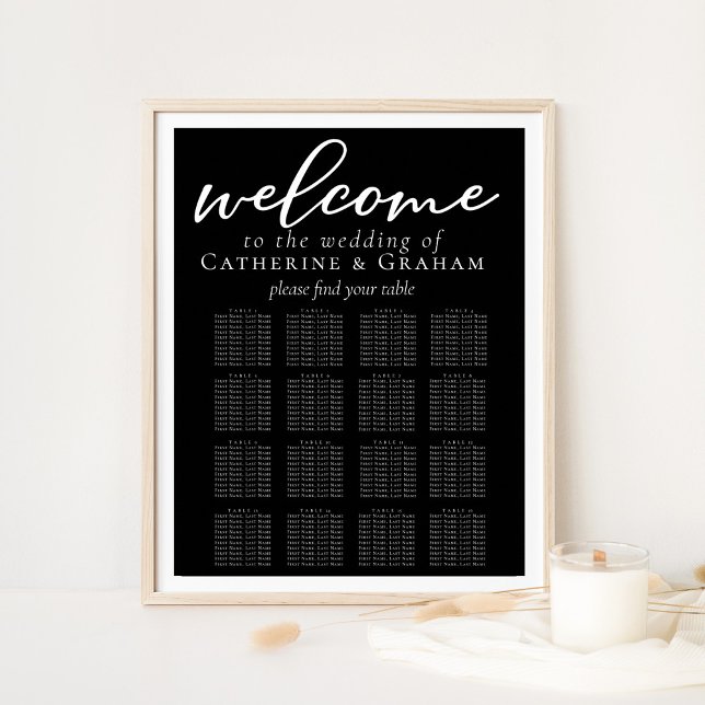 Póster Elegante Boda negro 16 Tabla de asientos (Subido por el creador)