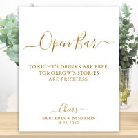 Elegante Boda personalizado con guión de oro de ba