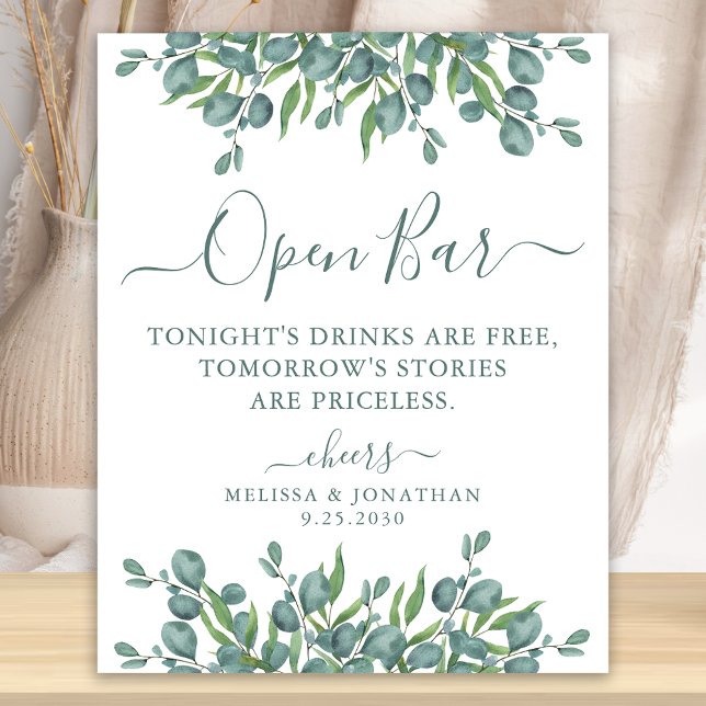 Póster Elegante Boda personalizado del bar abierto Eucaly (Subido por el creador)