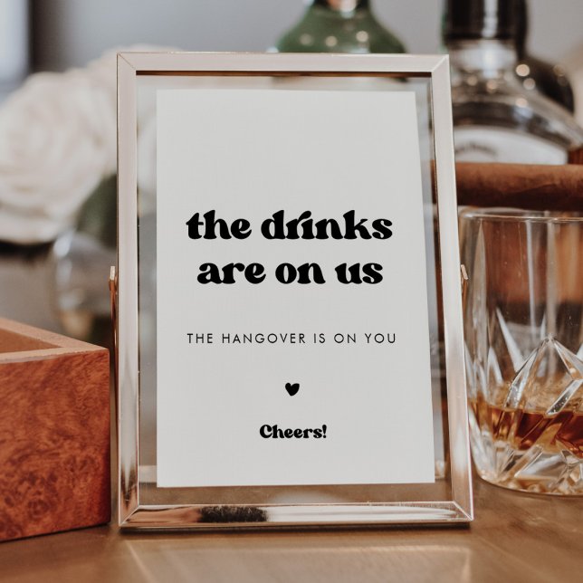 Póster Elegante boda retro blanco y negro Firma de barra  (Subido por el creador)