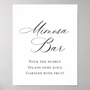Póster Elegante Boda sencillo Minimalista de bar Mimosa