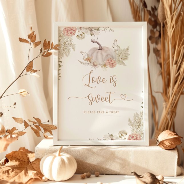 Póster Elegante boho otoño El amor es dulce toma un regal (Subido por el creador)