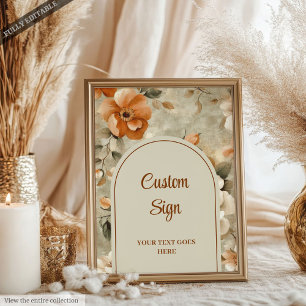 Póster Elegante Boho Terracota Marfil Floral Sábila Perso