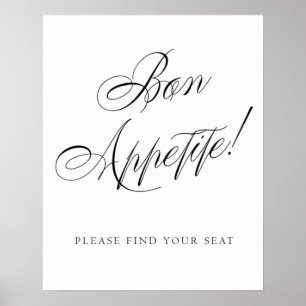 Póster Elegante Bon Appetite Por Favor Encuentra Tu Asien