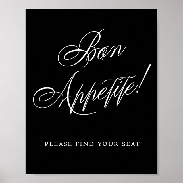 Póster Elegante Bon Appetite Por Favor Encuentra Tu Asien (Frente)
