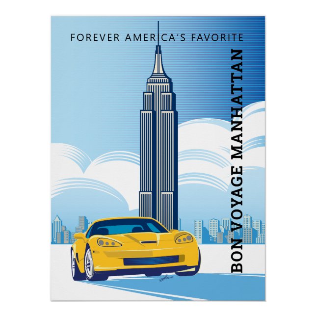 Póster Elegante BON VOYAGE MANHATTAN Design (Anverso)
