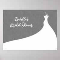 Elegante Bridal Shower Poster lino gris