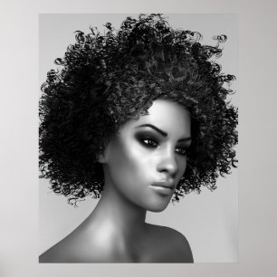 Póster Elegante cabello afro