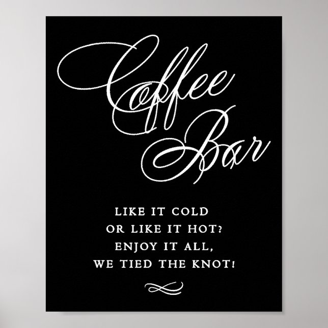 Póster Elegante café bar caligrafía blanca | Tabla de Mod (Frente)