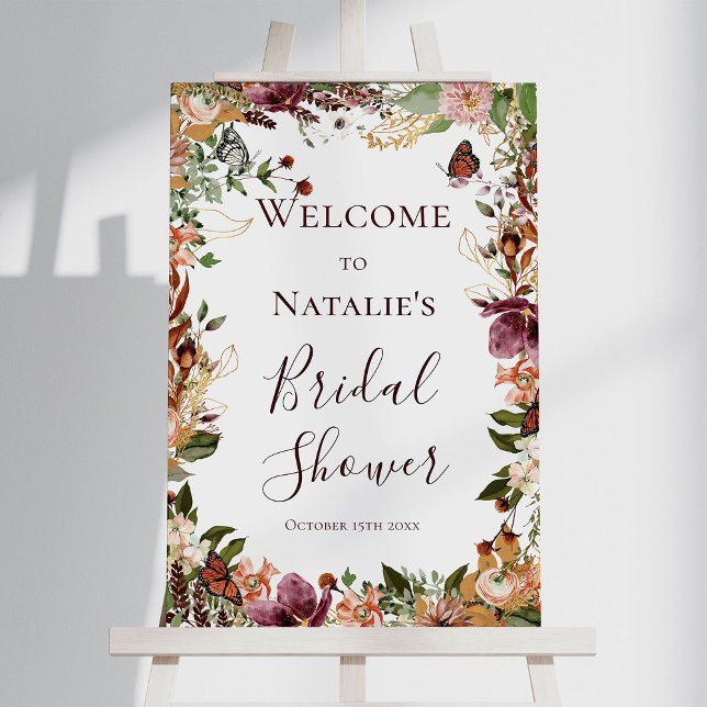 Póster Elegante Caída Bridal Ducha Bienvenida (Subido por el creador)