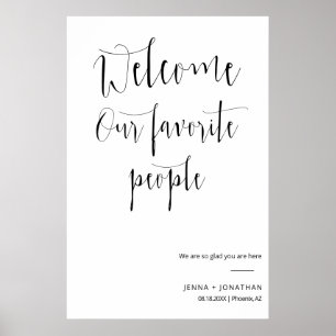 Póster Elegante caligrafía Bienvenida Boda Ceremonia Rótu