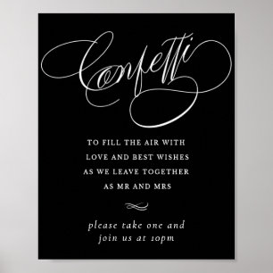 Póster Elegante caligrafía blanca de Confetti Tabla de