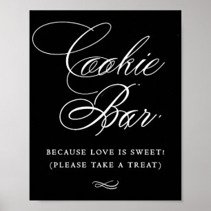 Póster Elegante caligrafía blanca del Cookie Bar Tabla