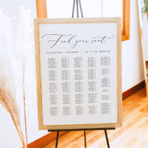 Póster Elegante Caligrafía Boda alfabético
