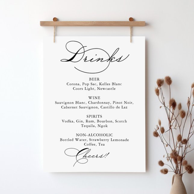 Póster Elegante caligrafía Boda bebidas Rótulo de menú (Subido por el creador)