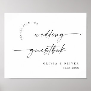 Póster Elegante caligrafía Boda de bienvenida Minimalista