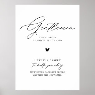 Póster Elegante caligrafía Boda Rótulo de cesta de baño
