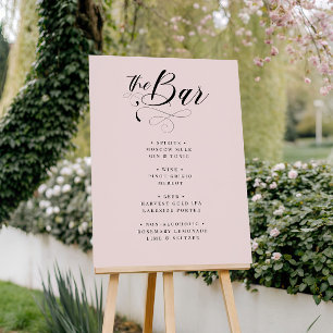 Póster Elegante caligrafía clásica Boda Bar Menú Poste