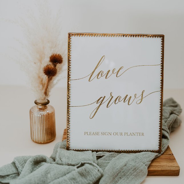 Póster Elegante caligrafía de oro El amor crece el Rótulo (Subido por el creador)