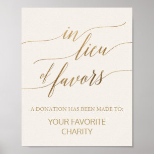 Póster Elegante caligrafía de oro   Marfil En Lugar De Fa