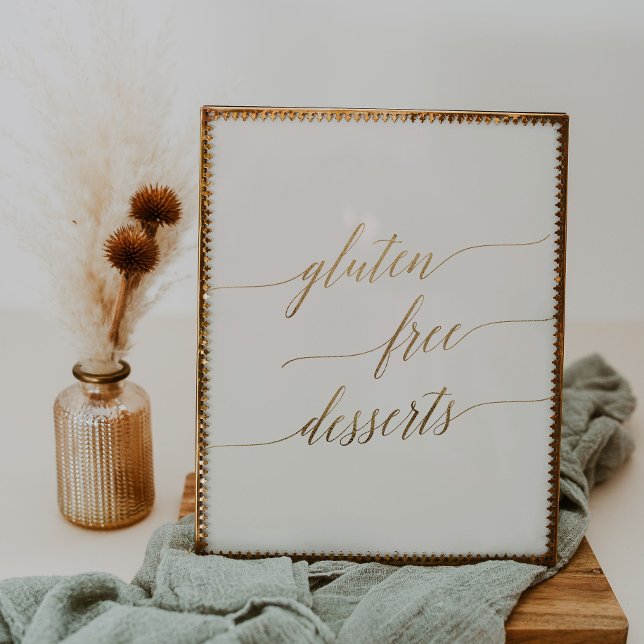 Póster Elegante caligrafía de oro Marfil Gluten postre gr (Subido por el creador)
