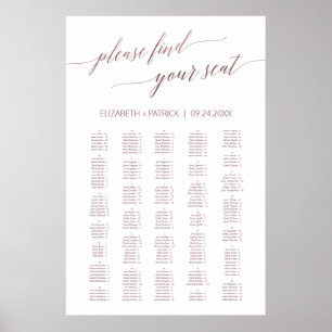 Póster Elegante caligrafía de oro Rosa más de 200 asiento