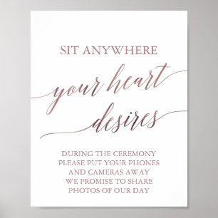 Póster Elegante caligrafía de oro Rosa que tu corazón des