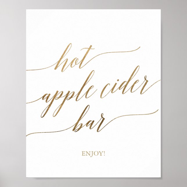 Póster Elegante caligrafía de oro Rótulo de barra de sidr (Frente)