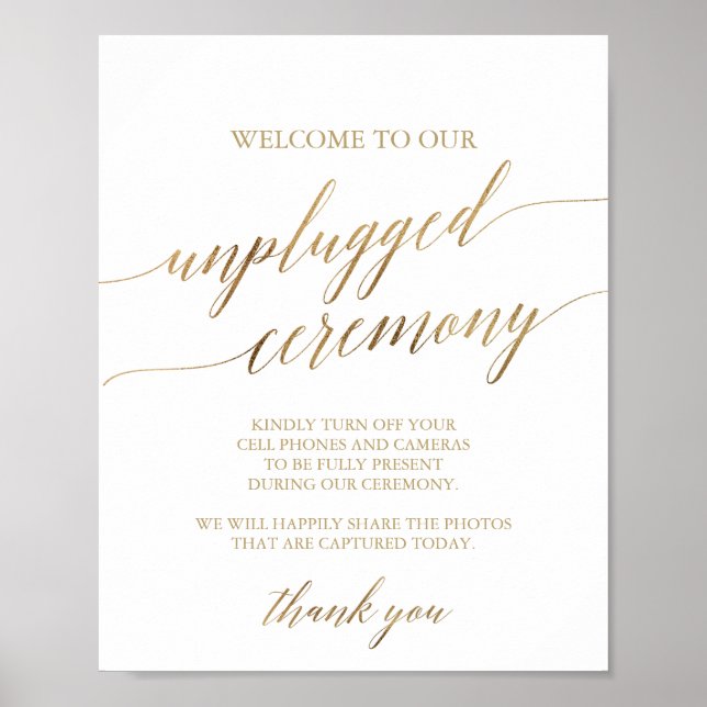 Póster Elegante caligrafía de oro Rótulo de ceremonia des (Frente)