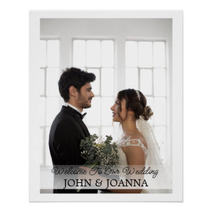 Póster Elegante caligrafía dos Rótulo Boda de fotografía 