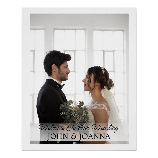 Póster Elegante caligrafía dos Rótulo Boda de fotografía  (Anverso)