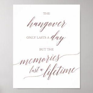 Póster Elegante Caligrafía en Rosa Dorado Hangover & Recu