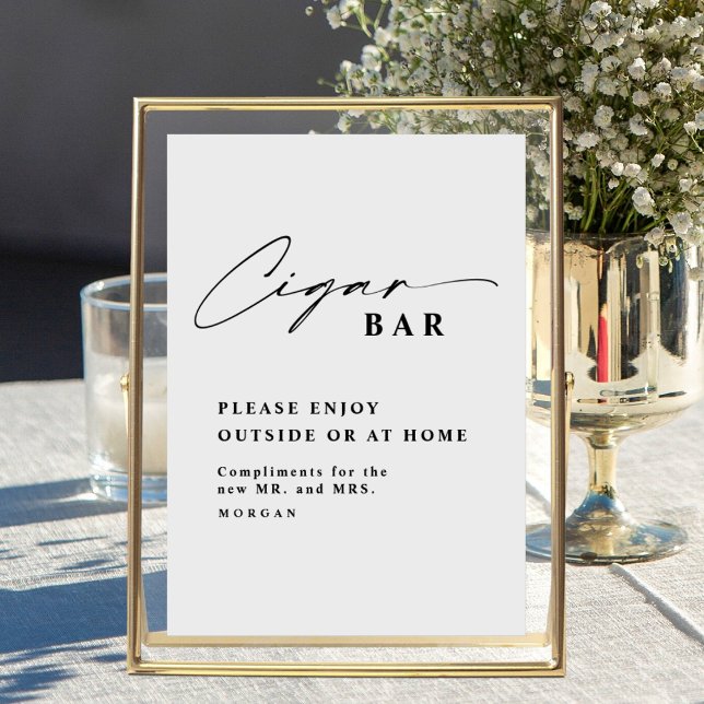 Póster Elegante Caligrafía Favor Cigar Bar Boda Rótulo (Subido por el creador)
