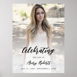 Póster Elegante caligrafía Foto Celebración del Rótulo de