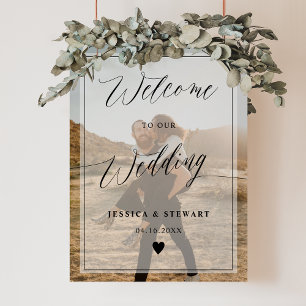 Póster Elegante caligrafía moda guión boda bienvenida