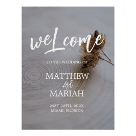 Póster Elegante caligrafía moderna Bienvenida Boda de mad