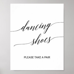 Póster Elegante caligrafía negra bailando zapatos Rótulo