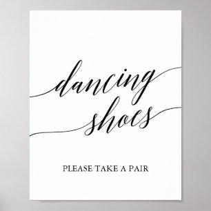 Póster Elegante caligrafía negra bailando zapatos Rótulo