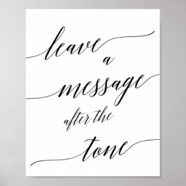 Póster Elegante caligrafía negra deja un Rótulo de mensaj