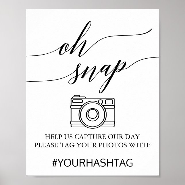 Póster Elegante caligrafía negra Oh Rótulo de ajuste (Frente)