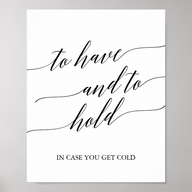 Póster Elegante caligrafía negra para tener y sostener el (Frente)