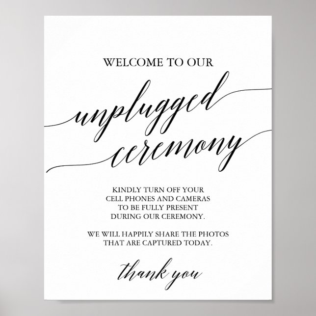 Póster Elegante caligrafía negra Rótulo de ceremonia dese (Frente)