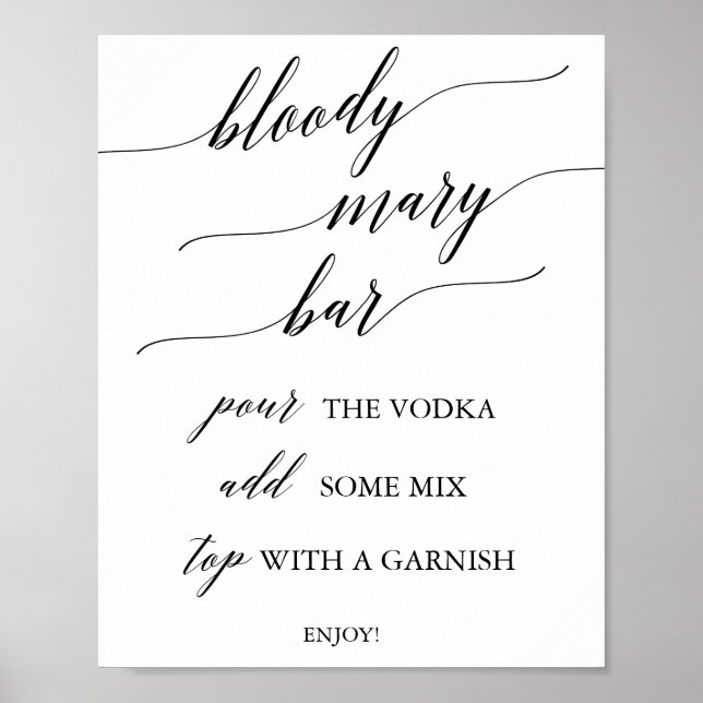 Póster Elegante caligrafía negra sangrienta Rótulo Mary B (Frente)