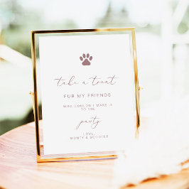 Póster Elegante caligrafía Rosa Mascota de oro Favor de l