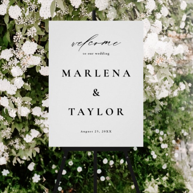 Póster Elegante Caligrafía Simple Boda Bienvenida (Subido por el creador)