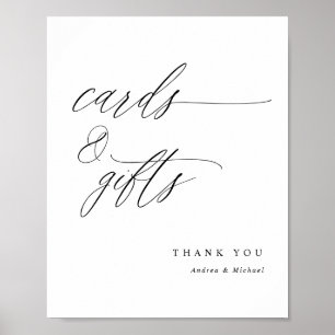 Póster Elegante caligrafía Tarjetas de matrimonio y Rótul